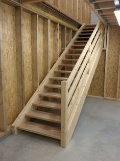 a set of stairs made out of plywood