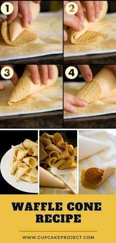 how to make homemade waffle cone recipe with pictures and instructions for making it in the microwave