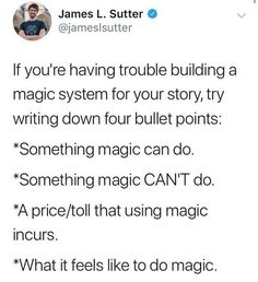 james l sutter tweets about the magic system