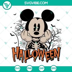 mickey mouse with the word halloween on it