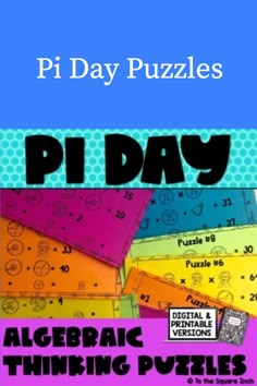 This resource includes 10 fun and engaging algebraic thinking puzzles with a Pi Day theme! Students can complete these puzzles without knowledge of circumference and area of circles. Class Activity, Algebraic Thinking, Math Books, Physical Science, Elementary Math, Teaching Classroom