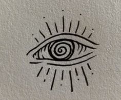 a drawing of an eye with rays coming out of it