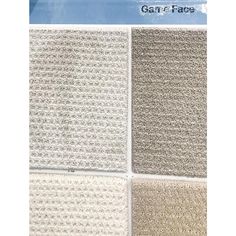 four different carpet samples in various colors and sizes, with the words garf - face on