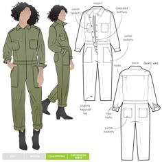 Note: Style Arc patterns best suited to intermediate to experienced sewists. (Their drafting is excellent but the instructions are sparse.) The Melrose Boiler Suit sewing pattern elevates the traditional button front boiler suit. The button opening is hidden behind a placket. The long sleeves feature a button cuff, and the shirt collar has a half moon collar stand. There are breast and leg patch pockets, as well as back patch pockets. The double back yoke and sleeves feature tucks for shaping. This is a new, uncut, printed sewing pattern with instructions on a large scale paper sheet, enclosed in a plastic sleeve. Utility Long Sleeve Jumpsuits And Rompers With Button Closure, Workwear Overalls With Buttons, Workwear Jumpsuits And Rompers For Fall, Fall Long Sleeve Overalls With Pockets, Utility Style Long Sleeve Overalls For Work, Fitted Long Sleeve Utility Overalls, Fall Long Sleeve Workwear Overalls, Fall Workwear Overalls With Long Sleeves, Long Sleeve Overalls With Button Closure For Workwear