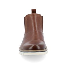 An easy but stylish pull-on boot you can throw on with anything the Waylon boot by Vance Co. This vegan leather design offers easy entry with stretch gore accents at the ankles. A 6 mm Tru Comfort Foam� insole and durable rubber sole ground the look for extra comfort. Casual Brown Slip-on Boots, Brown Leather Slip-on Boots, Leather Slip-on Boots With Cushioned Footbed, Casual Chelsea Boots With Reinforced Heel And Moc Toe, Casual Brown Chelsea Boots With Heel Pull Tab, Casual Slip-on Chelsea Boots With Leather Lining, Casual Leather Chelsea Boots With Heel Pull Tab, Leather Ankle-high Chelsea Boots With Cushioned Footbed, Casual Faux Leather Boots With Leather Lining