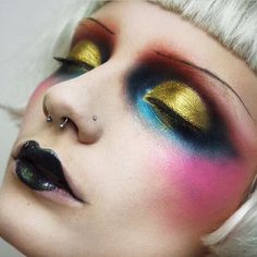 Love this makeup x Fashion Nature Ideas Art More Pins Like This At FOSTERGINGER @ Pinterest ‬ Extreme Make-up, Editorial Make-up, Drag Make-up, Sugarpill Cosmetics, High Fashion Makeup, Bright Makeup, Avant Garde Makeup, Smink Inspiration