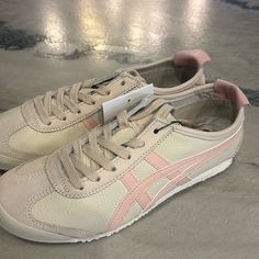 Onitsuka Tigers-Mexico 66, Oatmeal/Ginger Peach-Womans 7 Pink Onitsuka Tiger, Mexico 66 Onitsuka, Onitsuka Tiger Women Outfit, Onitsuka Tigers, Onitsuka Tiger Women, Shoes Wishlist, Ginger Peach