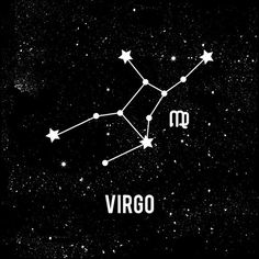 the zodiac sign virgo on a starry night sky with stars in the background