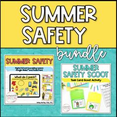 the summer safety bundle includes two books, and an activity pack for students to use