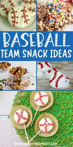 baseball team snack ideas with text overlay