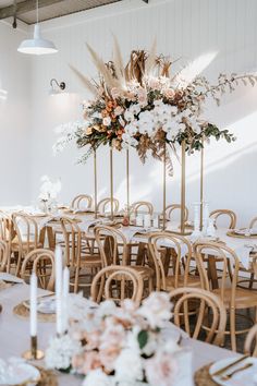 tables and chairs are set up for an event