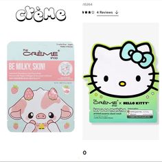 The Creme Shop Face Mask Hello Kitty New Hello Kitty Cow Hello Kitty Cow, Clear Smooth Skin, Hello Kitty Shop, The Creme Shop, Creme Shop, Hello Kitty Coloring, Skin Care Mask, Skin Care Women, Limited Edition Prints