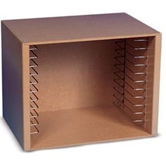 an open cardboard box with several compartments on the bottom and one drawer at the top