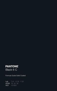 pantone's black 6 c formula guide