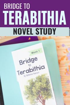 the bridge to terabihia novel study guide on a table with confetti