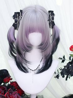 Transform your look with this enchanting Purple Ombre Synthetic Wig. Featuring trendy air bangs, this wig offers a playful and youthful vibe perfect for any occasion. The beautiful ombre transition from black to light purple adds an eye-catching allure, while the 40-45cm length provides versatility and ease of styling. Made from high-quality synthetic fibers, this wig ensures a natural appearance and comfortable wear.  Garment Size SizeFree SizeHair Length40-45 Air Bangs, Purple Ombre, Synthetic Wig, Synthetic Wigs, Synthetic Fiber, Light Purple, Bangs, Wigs, Purple