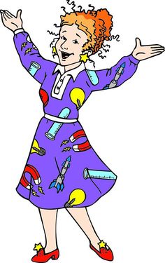 a drawing of a woman in a purple dress with her arms out and hands outstretched