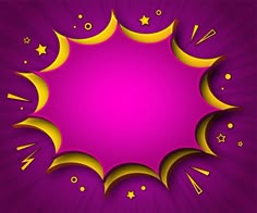 an abstract purple background with yellow stars and moon shapes