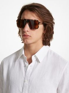 Our Murren sunglasses take an aviator-style approach to classic square pairs. They’re made from smooth tortoiseshell plastic decorated at the rims with our logo initials. Offering full UV protection, they’re a stylish option for the sunniest days. Michael Kors Aviator Sunglasses, Casual Brown Aviator Shield Sunglasses, Classic Square Frame Aviator Sunglasses For Summer, Classic Aviator Sunglasses With Uv Protection For Summer, Casual Aviator Sunglasses With Square Frame For Beach, Casual Square Frame Aviator Sunglasses For Beach, Brown Casual Wayfarer Shield Sunglasses, Casual Brown Shield Sunglasses In Wayfarer Style, Casual Brown Square Frame Aviator Sunglasses