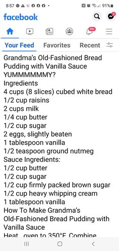 an iphone screen showing the recipe list for grandma's old fashioned bread