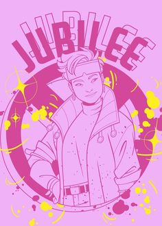 a drawing of a young man wearing a jacket with the word jubilee in front of him