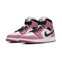 Nike Women's Air Jordan 1 Mid SE 'Berry Pink' DC7267-500 size 12 Shoes are brand new and have never been worn. Factory tags attached. Box is missing lid. Rosa Jordans, Tenis Air Force, Shoe Photography, Gentleman's Club, Pink Jordans, Shoe Pics, Air Jordans Women, Jordan Model, Womens Basketball Shoes