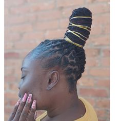 Ninja Bun With Locs, Loc Top Knot Bun, Style For Locs, Wedding Loc Styles, Women Loc Styles, Updo Loc Styles, Loc Goals, Ninja Bun