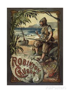 an old advertisement for robinson's cruises on the beach with a man sitting on a rock