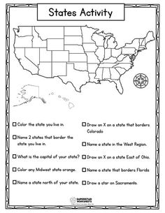 the united states map worksheet