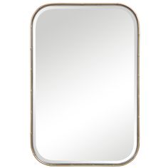 a rectangular mirror with gold frame