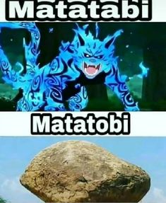 an image of a rock with the words matatabi on it and another photo of a