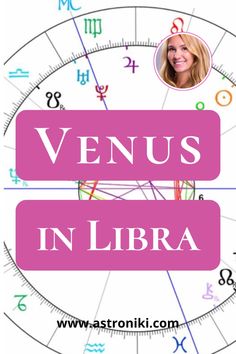 the zodiac sign for venus in libra with an image of a woman's face