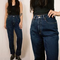 Embrace the quintessential 90s look with these vintage Lois jeans, featuring a sleek dark wash and a flattering high-waisted design. 🎨 Color: Elegant dark wash, offering a versatile and timeless style. 🧵 Material: Crafted from 100% cotton for that authentic denim feel and durability. 🔒 Closure: Comes with both zipper and button fly closure, ensuring a secure and classic fit. 👖 Design: The high-waisted silhouette paired with a snug fit around the hips creates a flattering shape that echoes the 90s fashion trends. 📏 Size & Measurements: Waist: 25 inches Rise: 11 inches Hips: 36.5 inches Inseam: 30 inches The 90s Fashion, Lois Jeans, 90s Looks, Snug Fit, 90s Fashion, Jeans Size, Timeless Fashion, Women Jeans, The 100