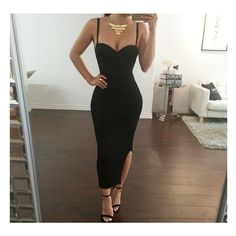 pinterest; fuxkmartxna ☯ Jennifer Rodriguez, Basic Instinct, Spaghetti Strap Prom Dress, Black Prom Dress, Backless Prom Dresses, Black Prom, Dress Spaghetti, Black Prom Dresses