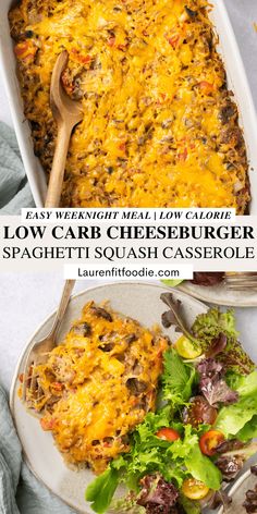 this low carb cheeseburger spaghetti squash casserole is loaded with lots of flavor