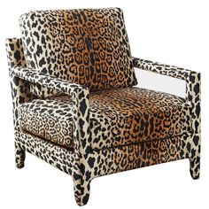 the leopard print chair is upholstered and ready to be used