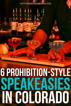 a man making drinks at a bar with the title 6 prohibition - style speakeasies in colorado