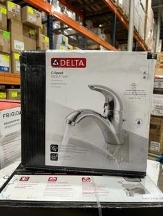 the new delta faucet is on display at a store