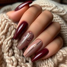 Nails In Pink, Latest Nail Designs, Fancy Nails Designs, Gel Nails Diy, Simple Gel Nails, Rose Gold Nails, Burgundy Nails, Nail Art Ideas