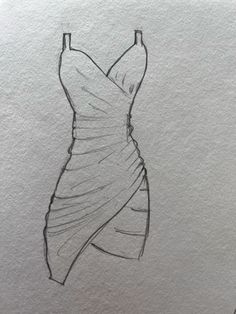 a drawing of a dress on paper