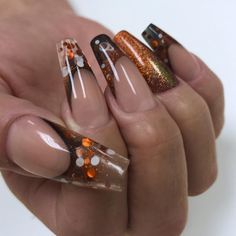 Nagellack Trends, Fall Acrylic Nails, Thanksgiving Nails, Nail Swag, Fall Nail Art, Coffin Nails Designs, Fall Nail Designs, Best Acrylic Nails, Gorgeous Nails