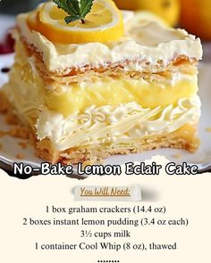 there is no bake lemon cake on the plate