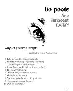 an advertisement for the poem do poets are innocent fools?