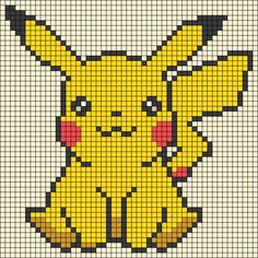 a cross stitch pattern of a pikachu