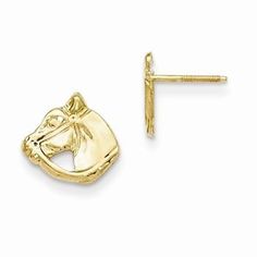 Metal: 14k Yellow GoldLength:8 mmWidth:10 mmFree U.S. Shipping for orders over $99 Protected by our 30-Day Risk Free Returns! Colorful Stones, Outfit Styles, Gold Horse, Horse Jewelry, Earring For Women, Jewelry Earring, Childrens Jewelry, Freshwater Cultured Pearls, Horse Head