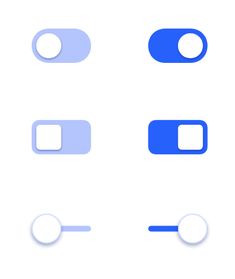 different shapes and sizes of buttons on a white background