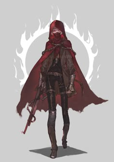 Rouge Outfits Female Dnd, Thief Character, Red Riding Hood Art, Dnd Oc, Red Cape, Dnd Art, Oc Ideas, Red Hood