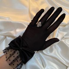 BLACK Satin Bow Short Ruffle Wrist Length Polka Dot Mesh - Etsy Beautiful Gloves, Gloves Aesthetic, Gloves Outfit, Sheer Gloves, Dorothy Dandridge, Mesh Gloves, Costume Gloves