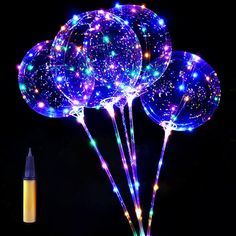 PRICES MAY VARY. 【All Needs Include】12 x Bobo balloon, 10 x LED string light, 10 x 70 cm stick sets, 1 x air pump. Powered by 2 AA batteries (not included). Sticks and lights can be reused again and again for event after event. 【Quality Materials】Bubble Balloons are made of quality TPU latex, which is safe, durable and won’t break easily. To make the luminous balloon rounder and bigger, you must stretch them horizontally and vertically 2-3 times before inflation! 【Best Decoration For Parties】Glo Bobo Balloons, Light Up Balloons, Balloon Glow, Balloon Prices, Christmas Wedding Decorations, Led Balloons, Balloon Lights, Up Balloons, Bubble Balloons