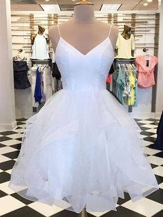 A Line V Neck Short White Prom Dresses Cheap White Twirl Dress For Dress-up, Semi Formal Dresses For Teens White, Pagent Dresses For Teens White, Snowball Dance Dresses Baby White, White Short Dress Teen, White Quinceanera Dresses Luulla, Prom Dresses Short White, Short White Prom Dresses, White Prom Dress Short